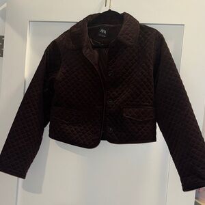 Zara Dark Brown Quilted Jacket